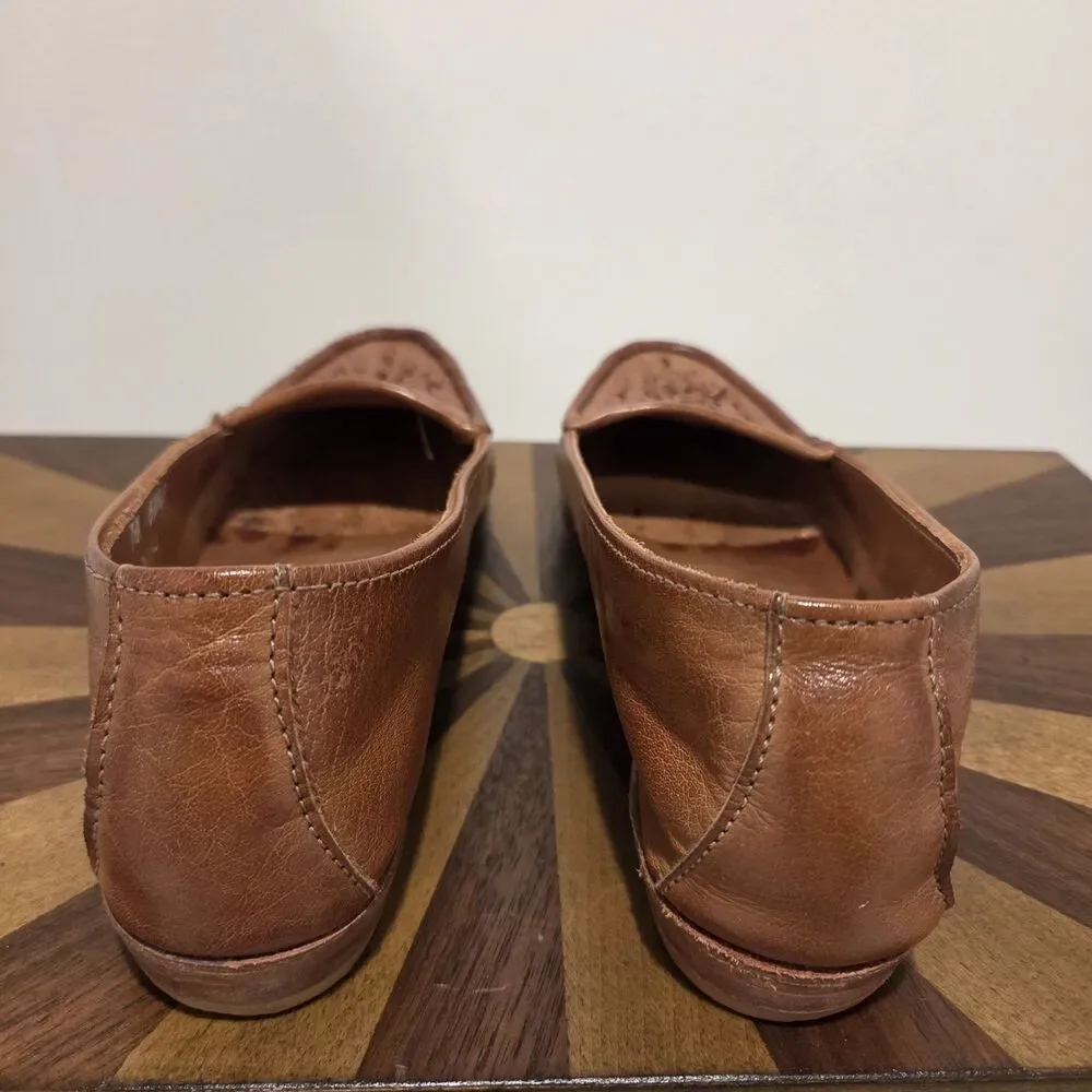 True Vintage Dexter USA Leather Loafers Moccasin US 7.5 Woven Brown 70s 80s Boho